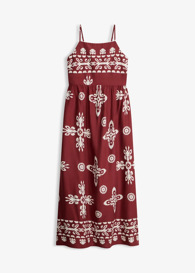 Robe à bretelles en viscose fluide • bordeaux imprimé • product-page.page-title-suffix