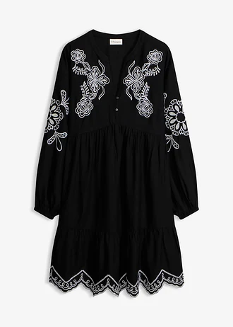 Robe-tunique en viscose fluide avec broderie