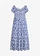 Robe longue en viscose extensible, Couleur: bleu cobalt-écru paisley