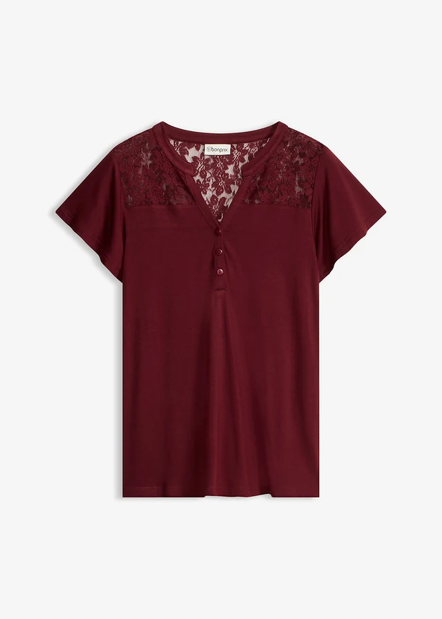 Henley shirt in een viscosemix