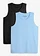 Maiou sport de bărbați cu bumbac, cu uscare rapidă (set/2 buc.), culoare: negru+bleu