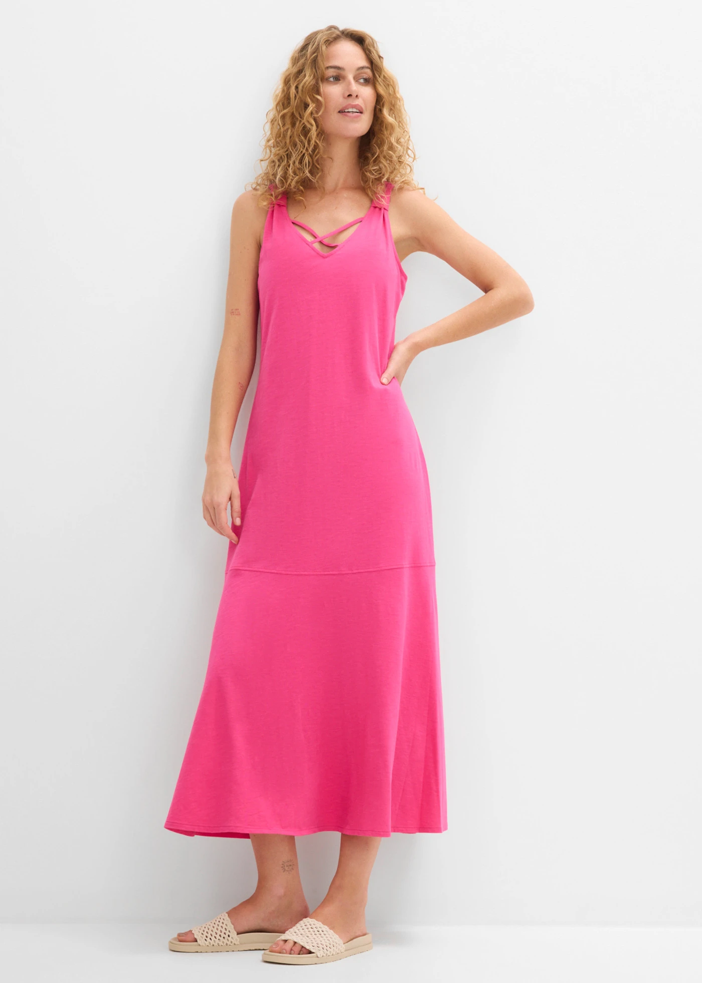 Rochie cu bretele din bumbac organic 100% • roz pinklady • magazin bonprix