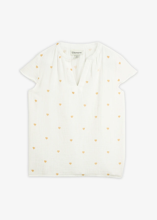 Tunique en gaze de coton • blanc-grès imprimé • Boutique bonprix