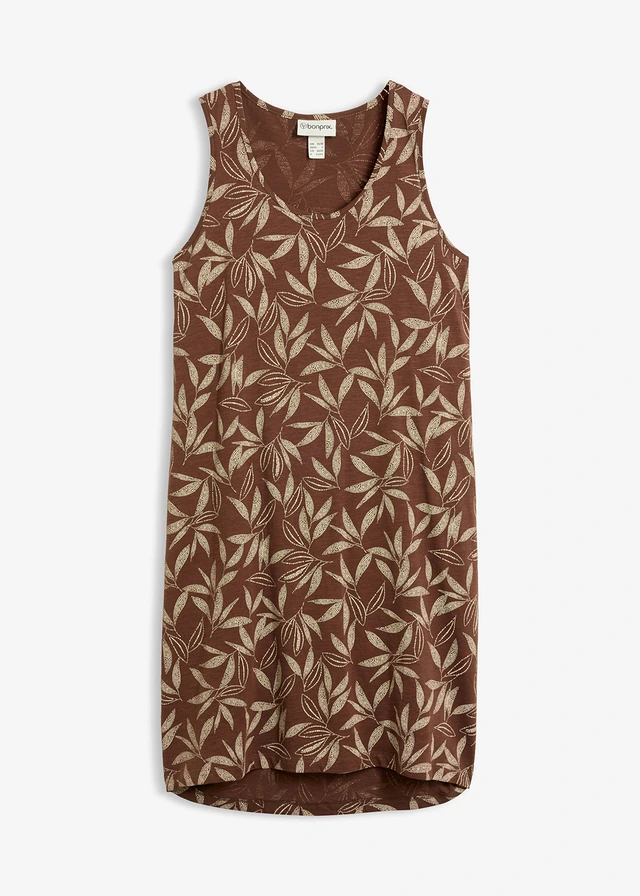 Katoenen jurk • bruin/lichtsand gedessineerd • product-page.page-title-suffix