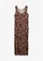 Robe longue en viscose fluide, Couleur: marron-écru imprimé