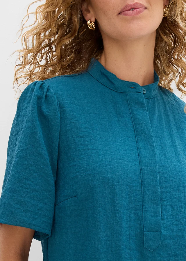 Blouse in een viscosemix • blauwpetrol • product-page.page-title-suffix