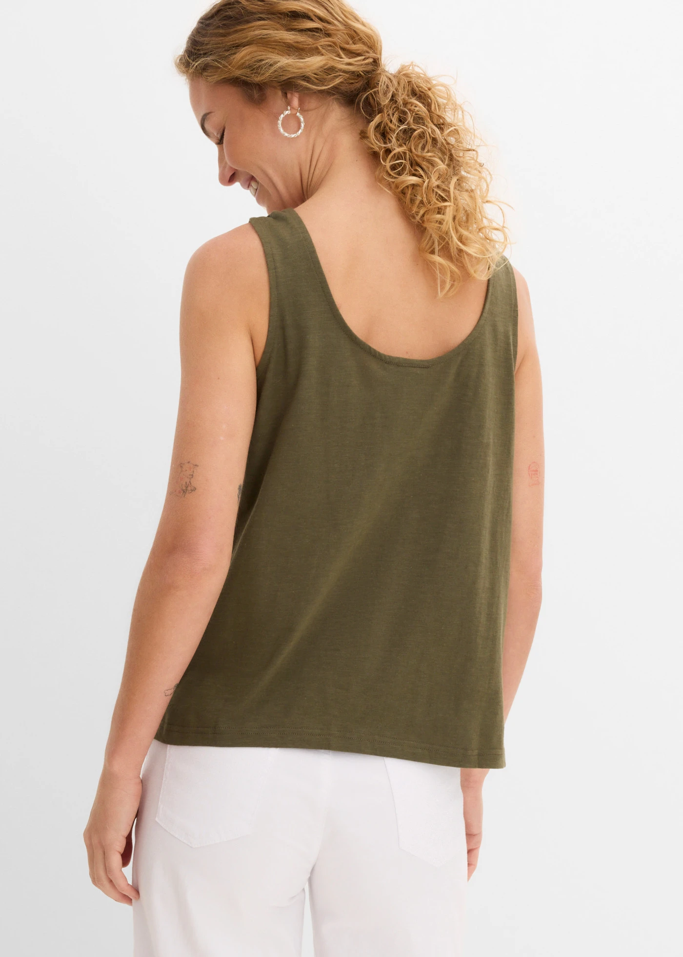 Débardeur 100% coton • olive foncé • Boutique bonprix