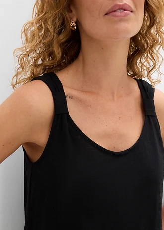 Tank top z czystej bawełny organicznej • czarny • sklep bonprix