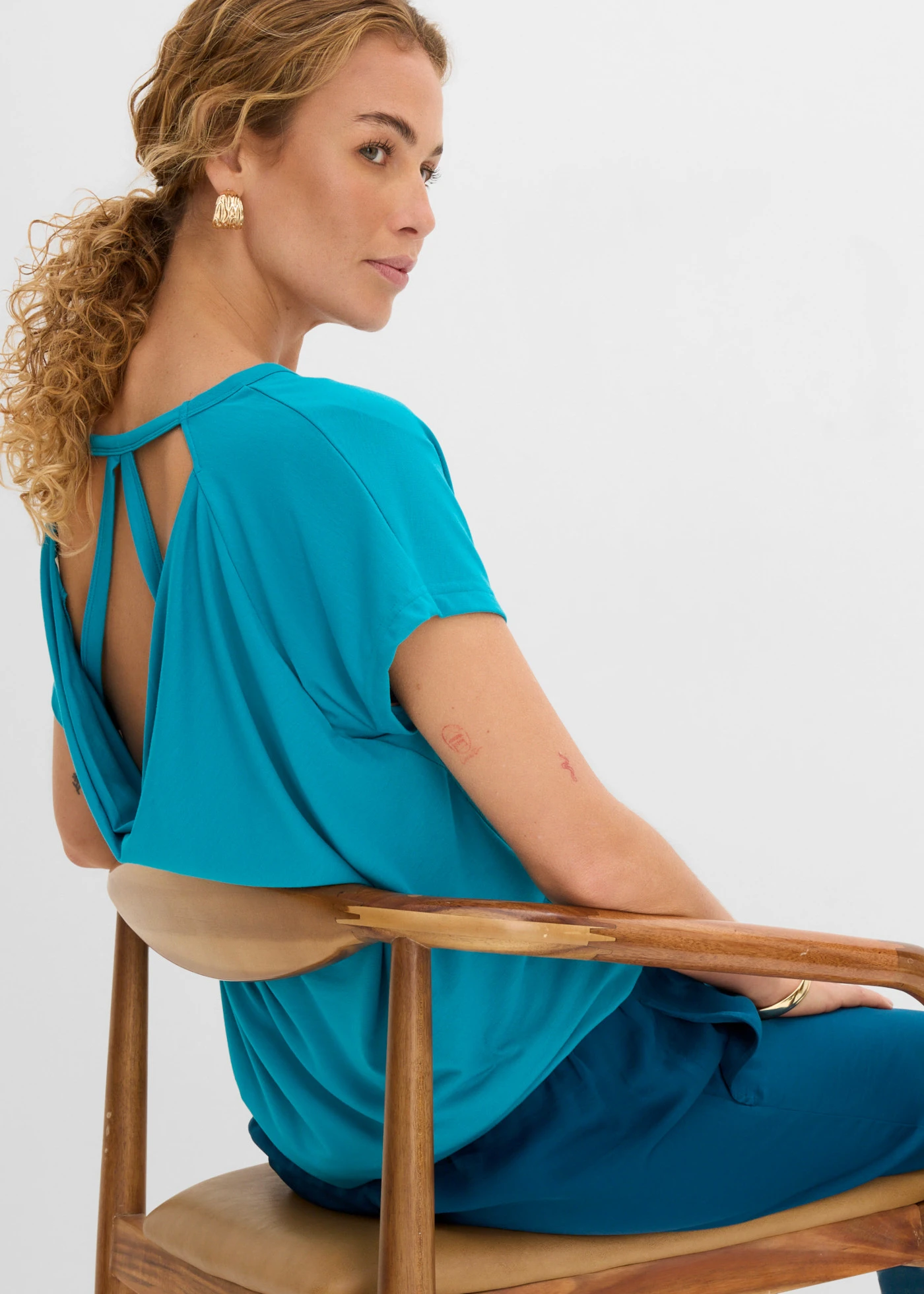 T-shirt en viscose mélangée • bleu lagon • product-page.page-title-suffix