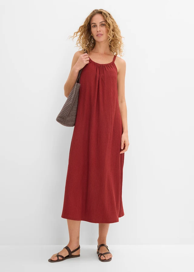 Robe légère à bretelles en crêpe • rouge désert • product-page.page-title-suffix