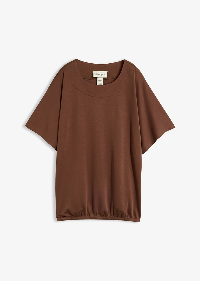 Oversized shirt in een viscosemix • bruin • product-page.page-title-suffix