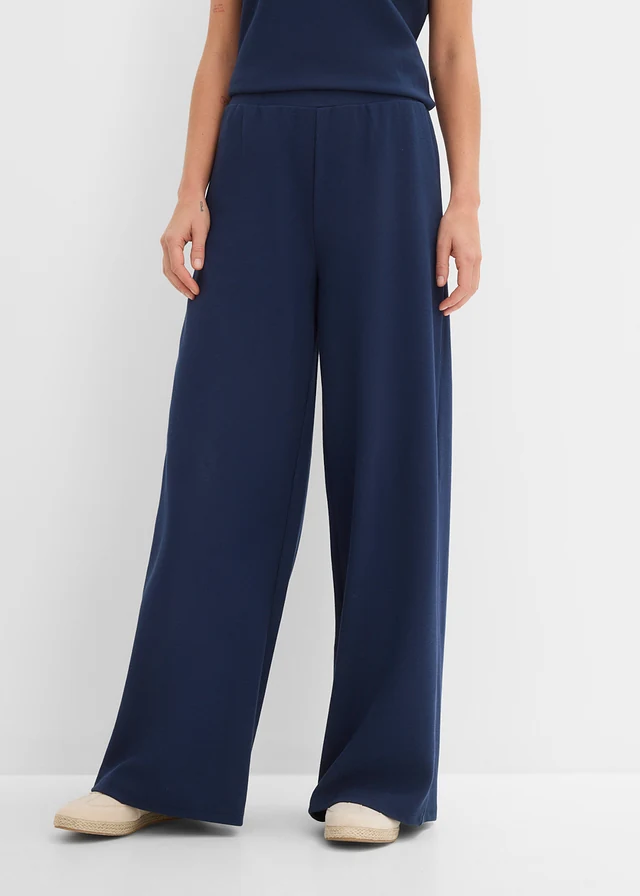 Marlene Dietrich broek van piqué • donkerblauw • product-page.page-title-suffix