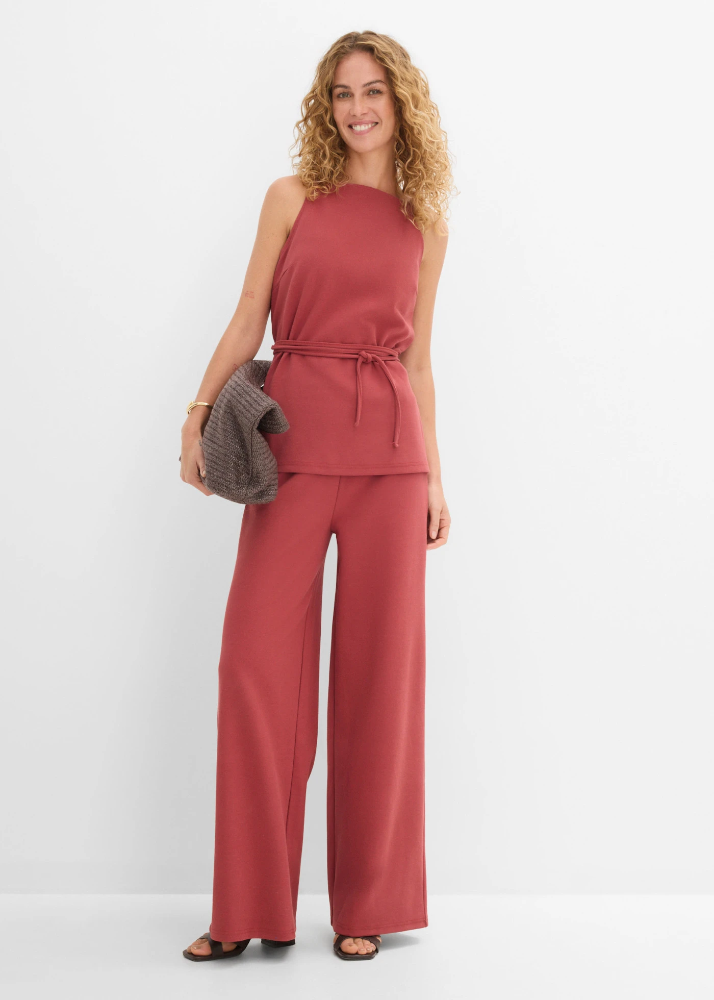 Pantalon large en maille piquée • rouge désert • product-page.page-title-suffix