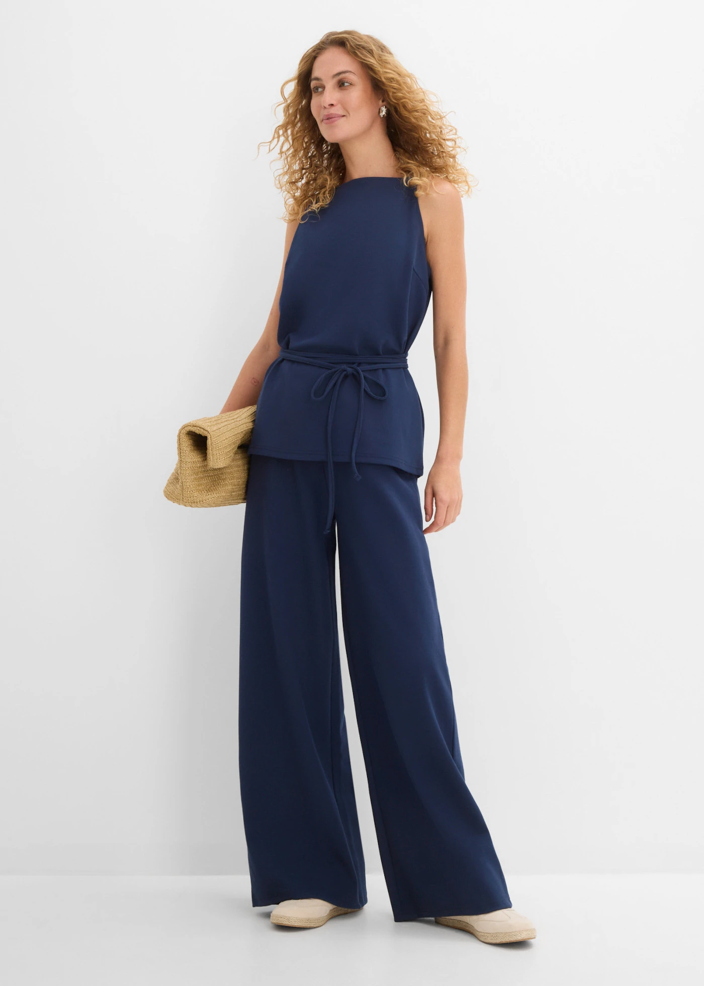 Pantalon large en maille piquée • bleu foncé • product-page.page-title-suffix