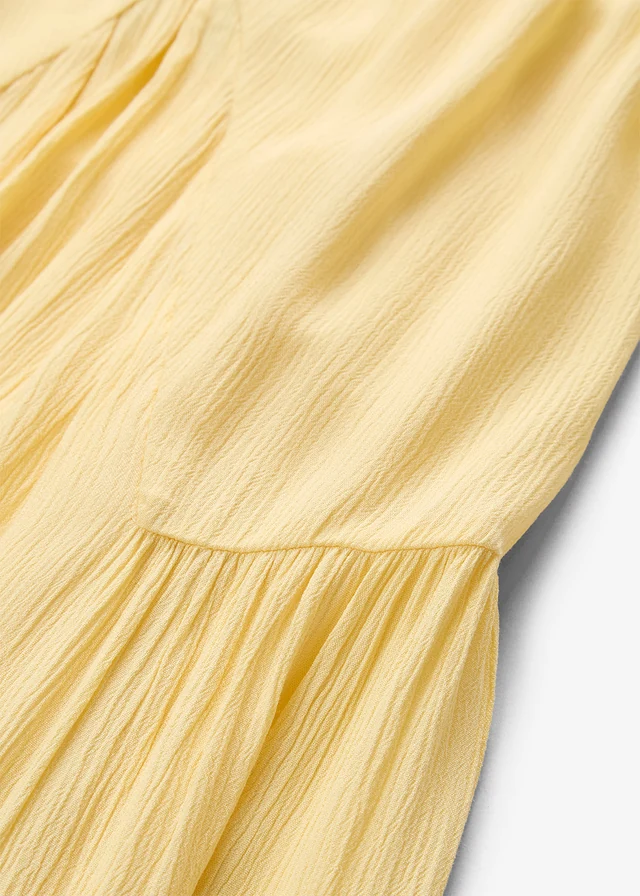 Midi jurk van gestructureerde viscose • pastelgeel • product-page.page-title-suffix