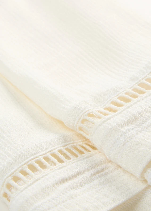 Culotte nadrág struktúrás viszkózból • gyapjúfehér • bonprix áruház