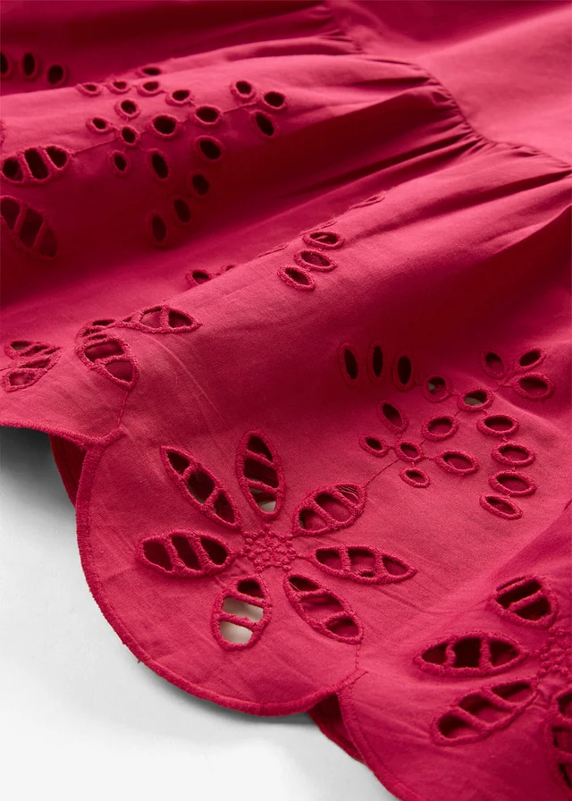 Blouse sans manches avec broderies anglaises, fendue sur les côtés • magenta • product-page.page-title-suffix