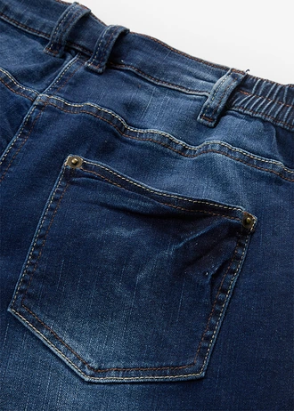 Bermuda en jean, taille mi-haute élastiquée • bleu nuit denim • Boutique bonprix