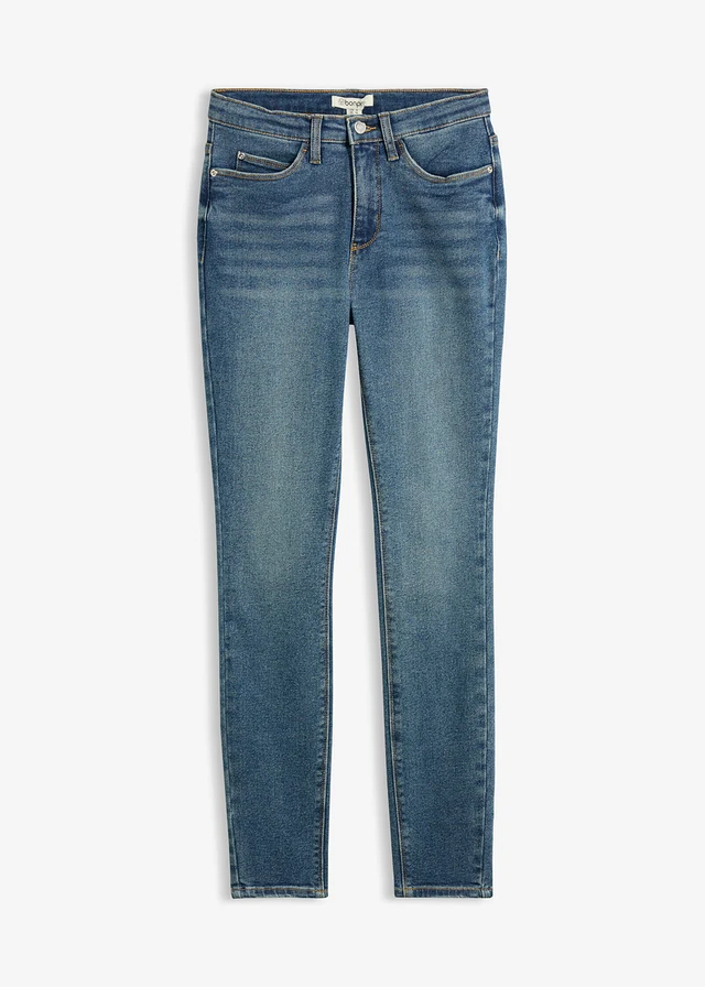 Blugi slim fit cu talie înaltă