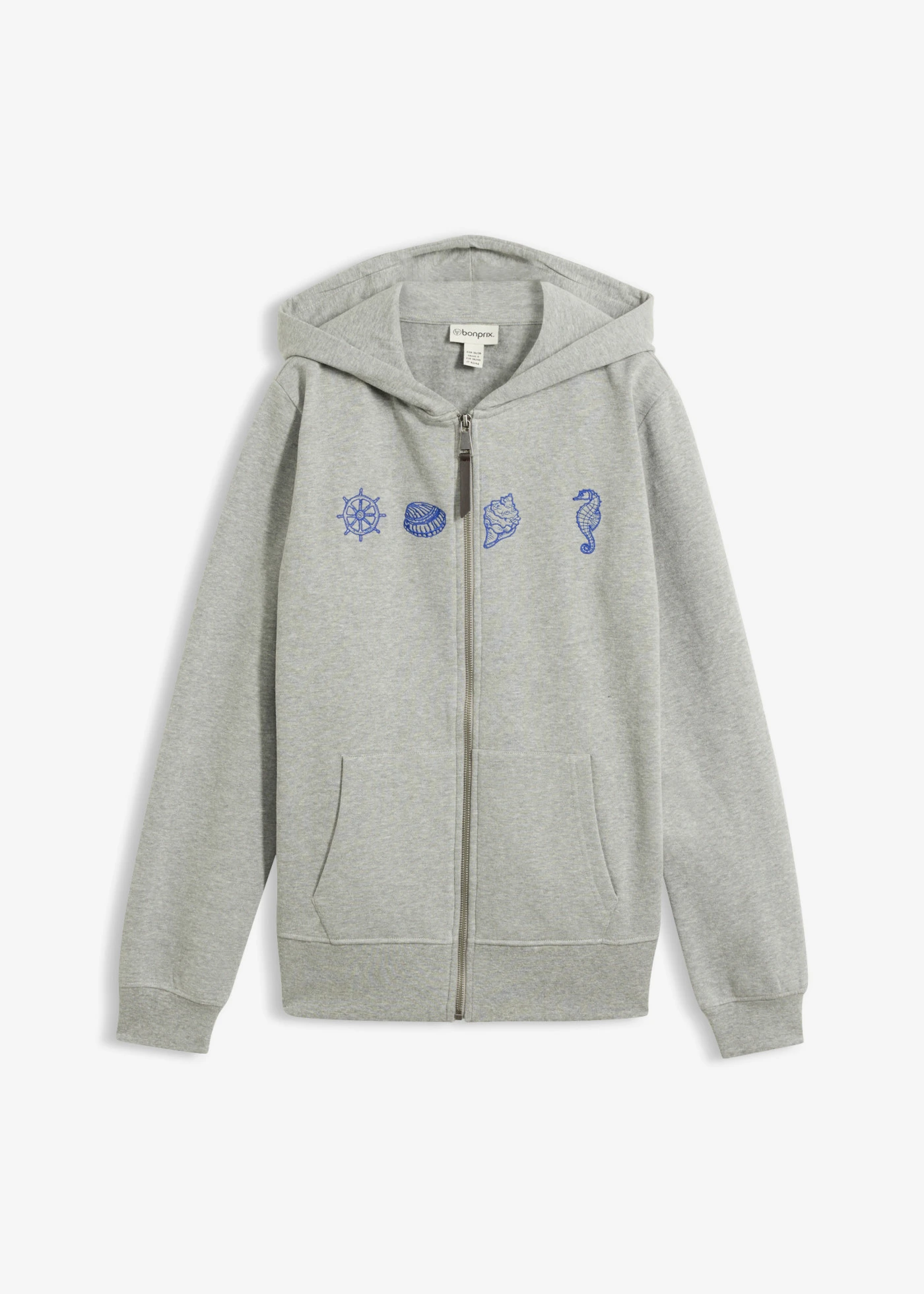 Sweat zippé à capuche, 100% coton • gris clair chiné • product-page.page-title-suffix