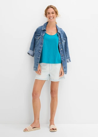 Débardeur 100% coton, Couleur: bleu lagon
