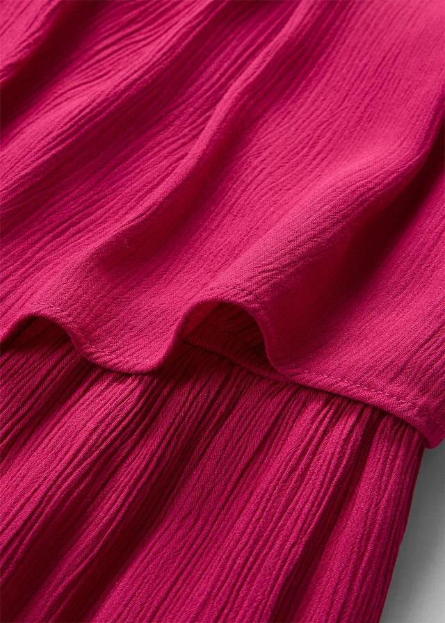 Robe longue en viscose texturée • magenta • product-page.page-title-suffix