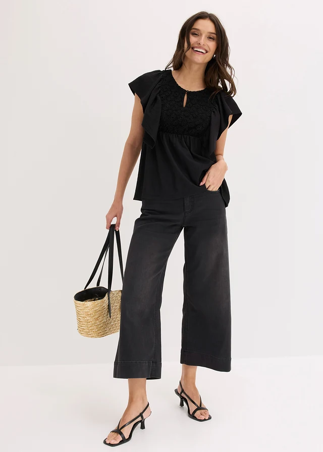 Blouse en crêpe texturé • noir • product-page.page-title-suffix