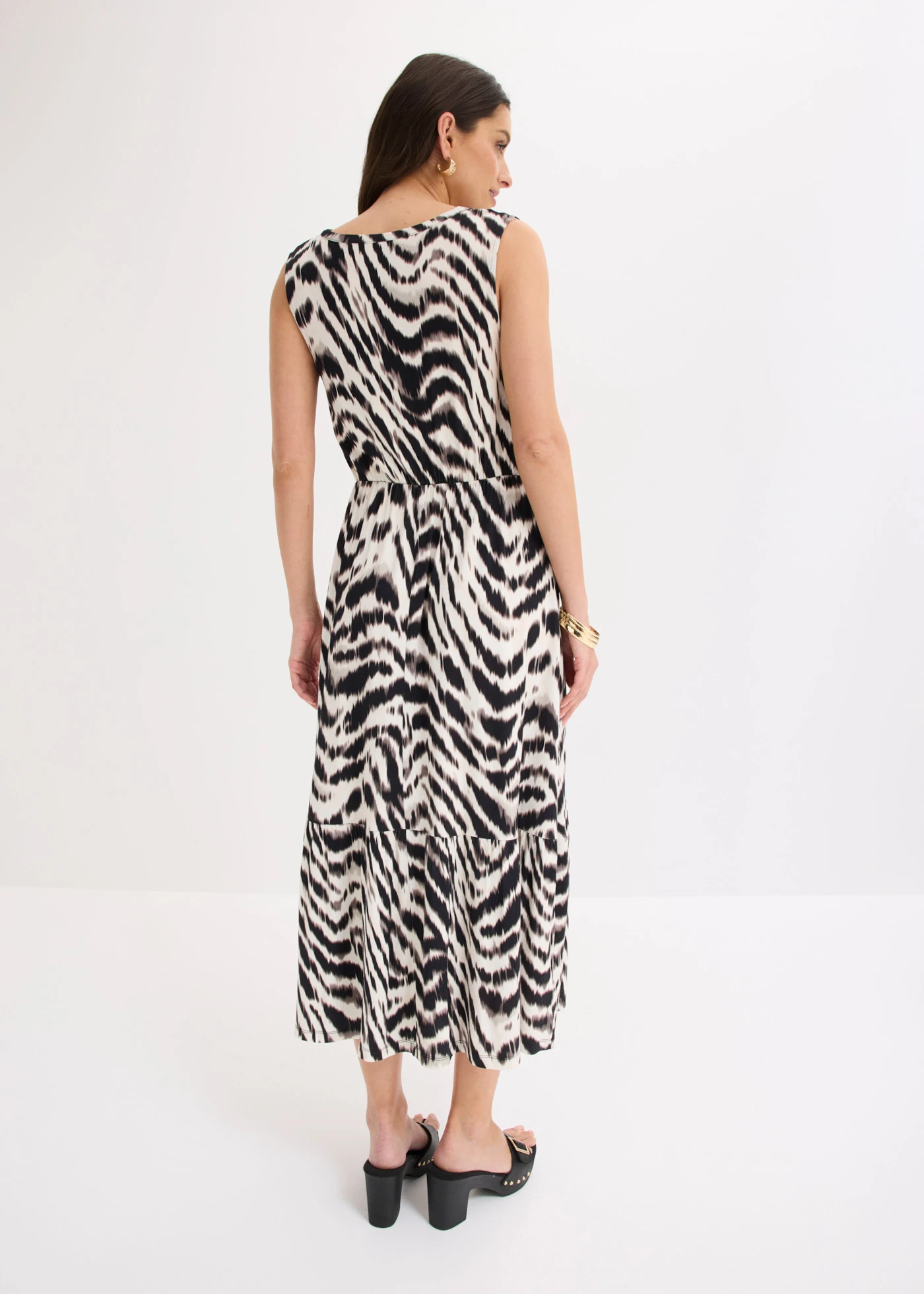 Jersey jurk van een zachte viscosemix • zebraprint beige-zwart • product-page.page-title-suffix