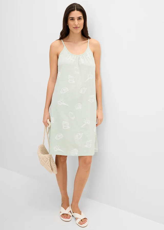 Robe débardeur en jersey coton • menthe cristal imprimé • Boutique bonprix