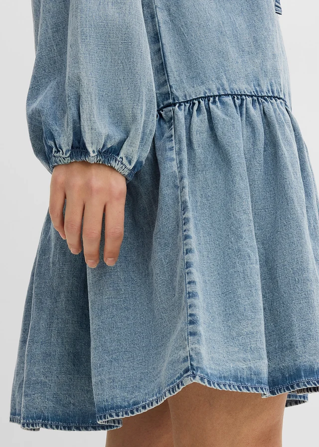 Rochie midi lejeră cu in • bleu denim • magazin bonprix