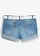 Stretch jeansshort met ceintuur, Kleur: lichtblauw denim