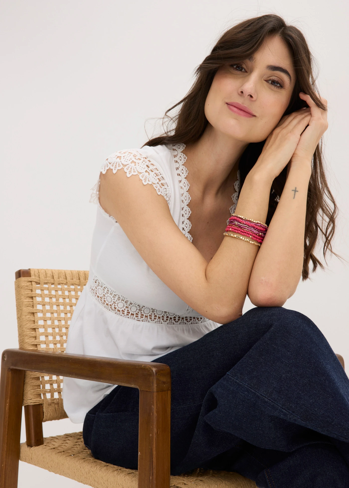 Lot de 10 bracelets en perles • rouge clair/violet orchidée/rose vif/beige naturel • Boutique bonprix