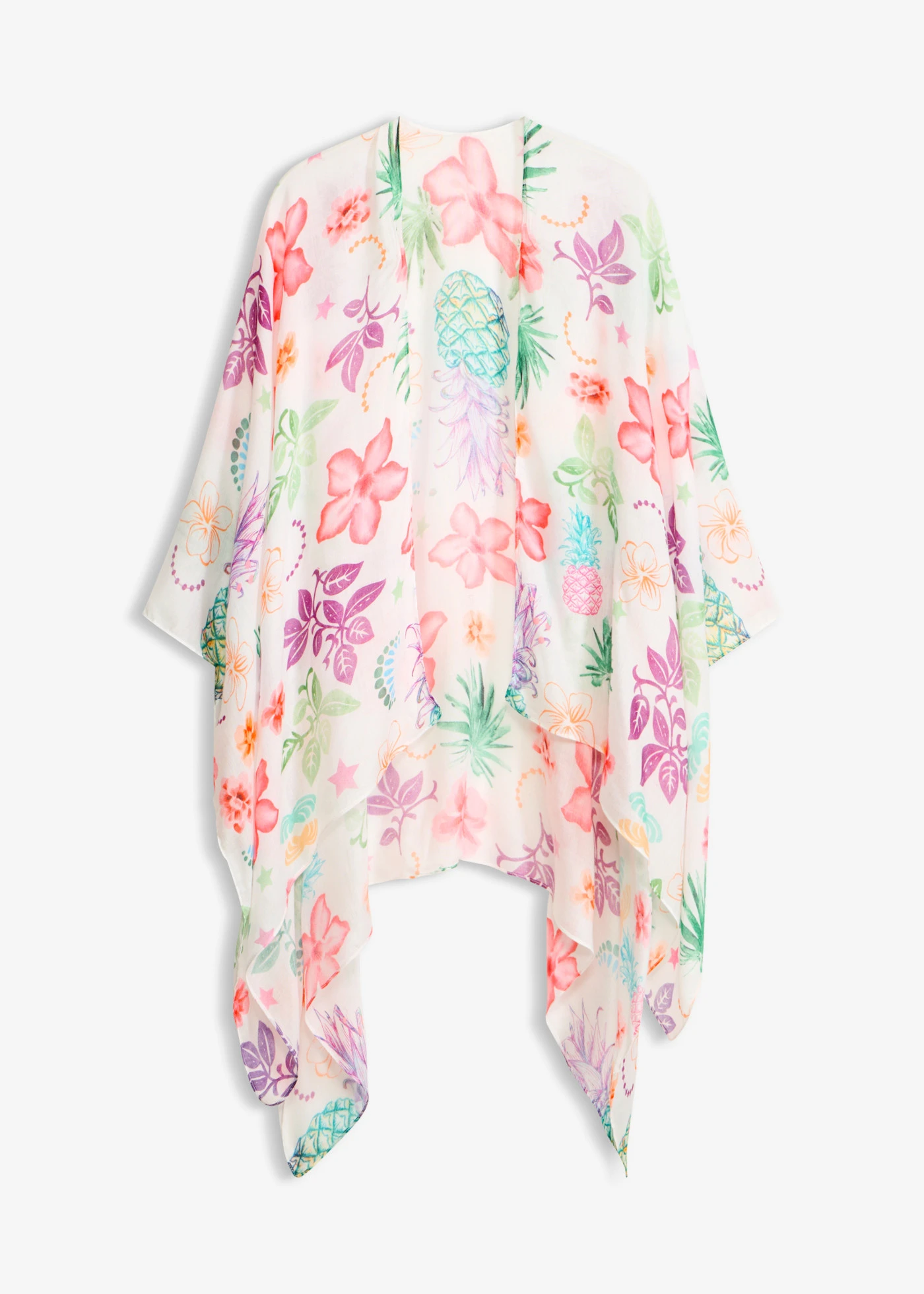 Lekkie letnie poncho • kremowy • sklep bonprix