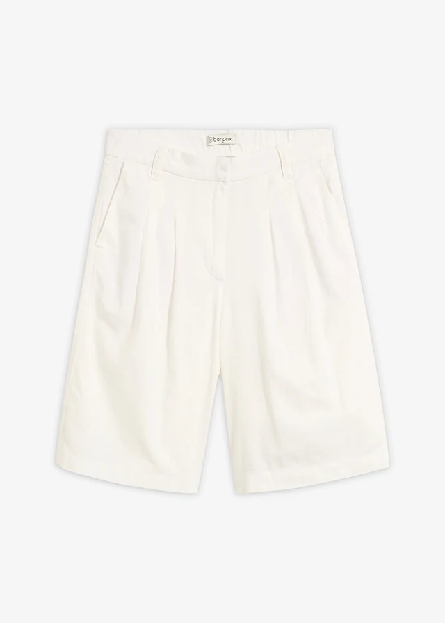 Pantaloni scurți Marlene din amestec de in și viscoză • ecru • magazin bonprix