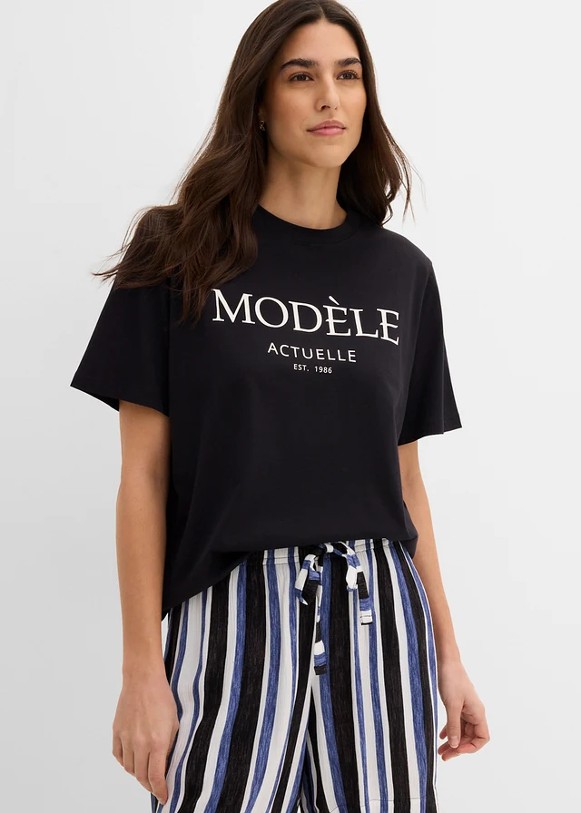 T-shirt oversize • czarny • sklep bonprix