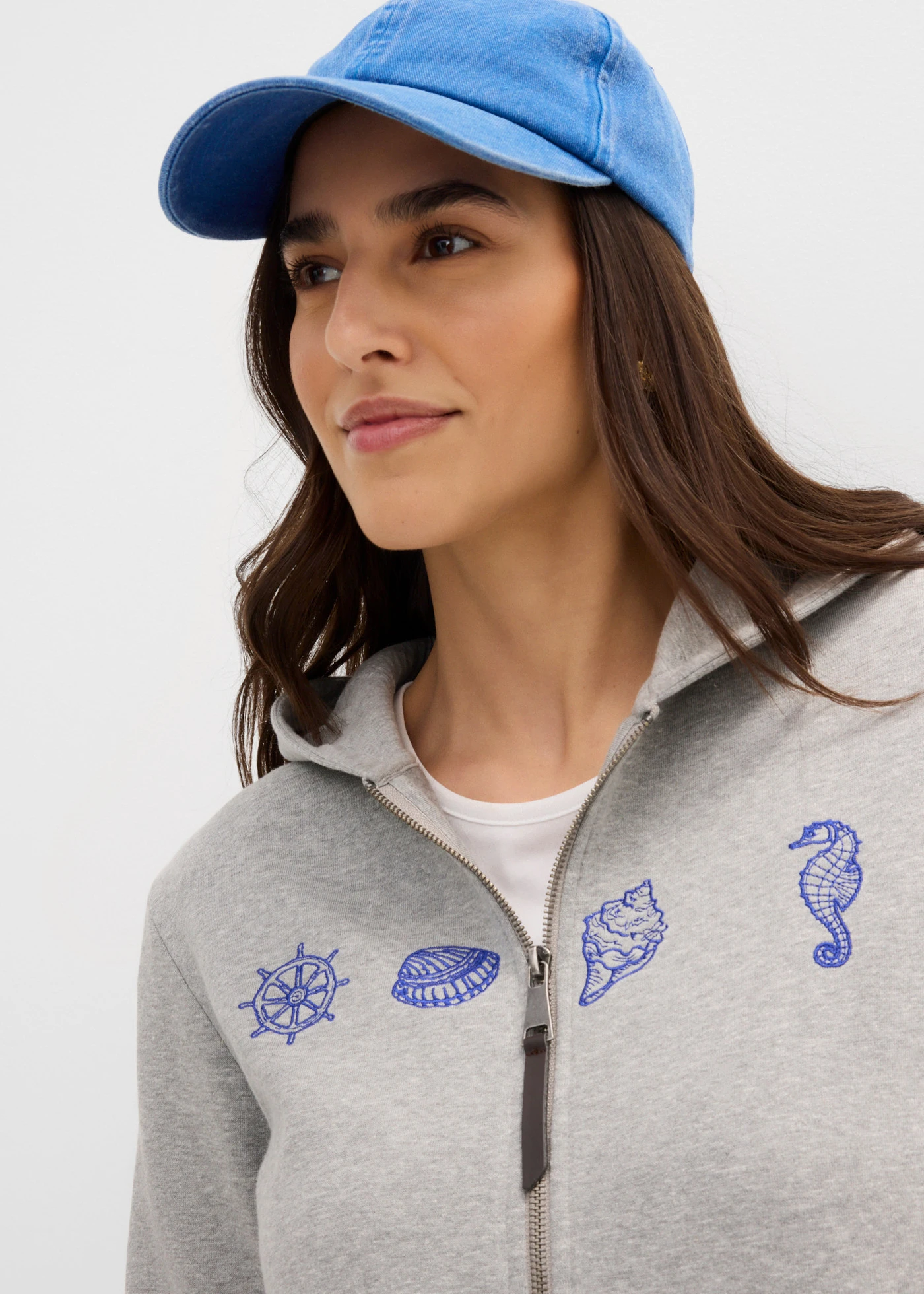 Sweatvest met capuchon van puur katoen • lichtgrijs gemêleerd • product-page.page-title-suffix