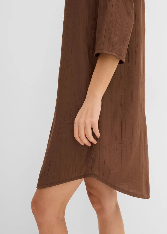 Robe-tunique texturée en viscose majoritaire • marron • product-page.page-title-suffix
