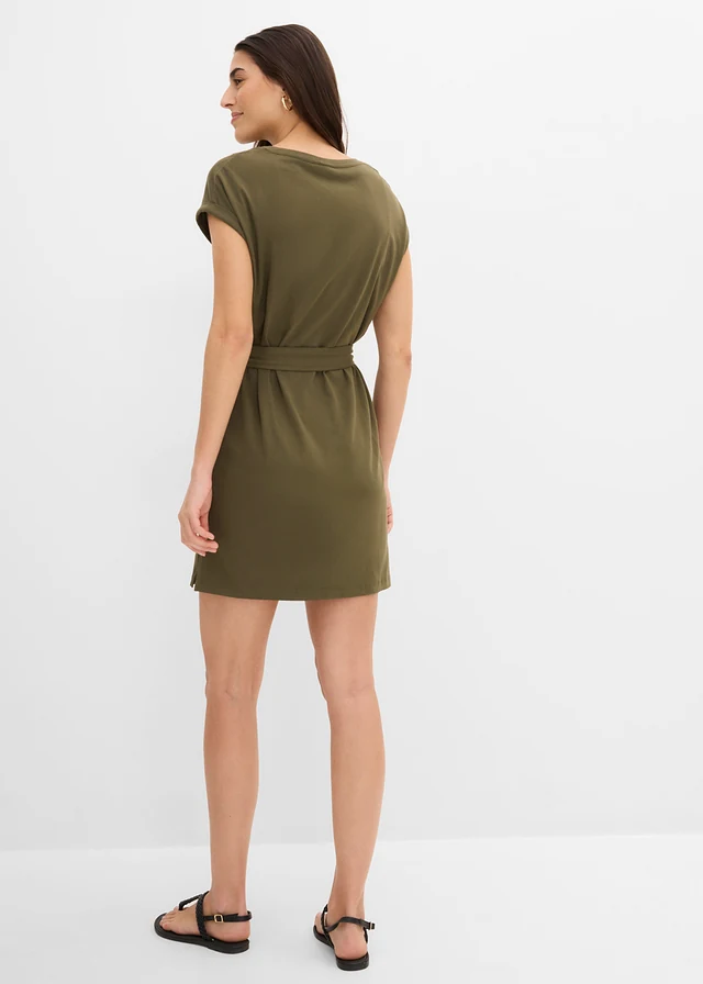 Rochie din tricot din bumbac 100% • oliv închis • magazin bonprix