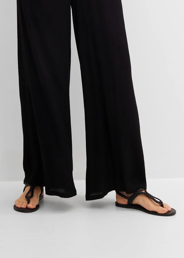 Pantaloni largi din viscoză fină • negru • magazin bonprix