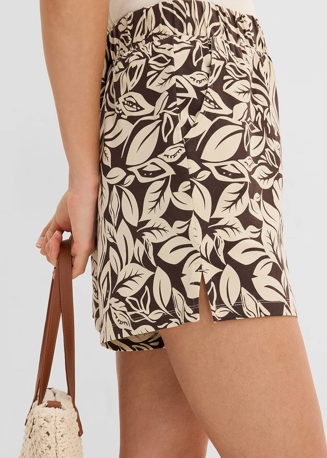 Short en jersey coton extensible • marron foncé-sable clair • product-page.page-title-suffix