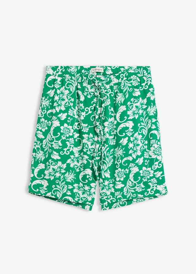 Short van soepele viscose • edelsteengroen-wolwit gebloemd • product-page.page-title-suffix