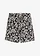 Short en viscose fluide, Couleur: noir/écru floral