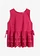 Blousetop zonder mouwen met split en broderie anglaise, Kleur: bessenrood