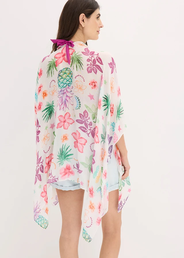 Poncho subțire de vară • alb crem • magazin bonprix