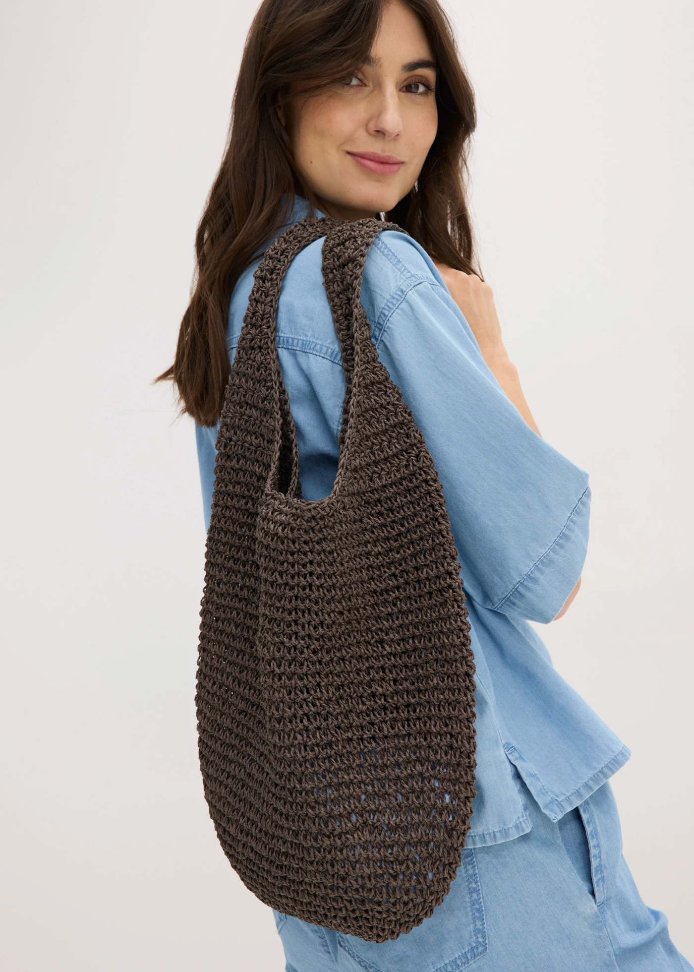 Geantă shopper de paie • maro • magazin bonprix