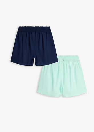 Instapshort van zachte viscose (set van 2), Kleur: lichtmint+donkerblauw