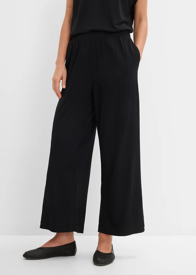 Pantaloni din jerse din mix moale cu modal • negru • magazin bonprix