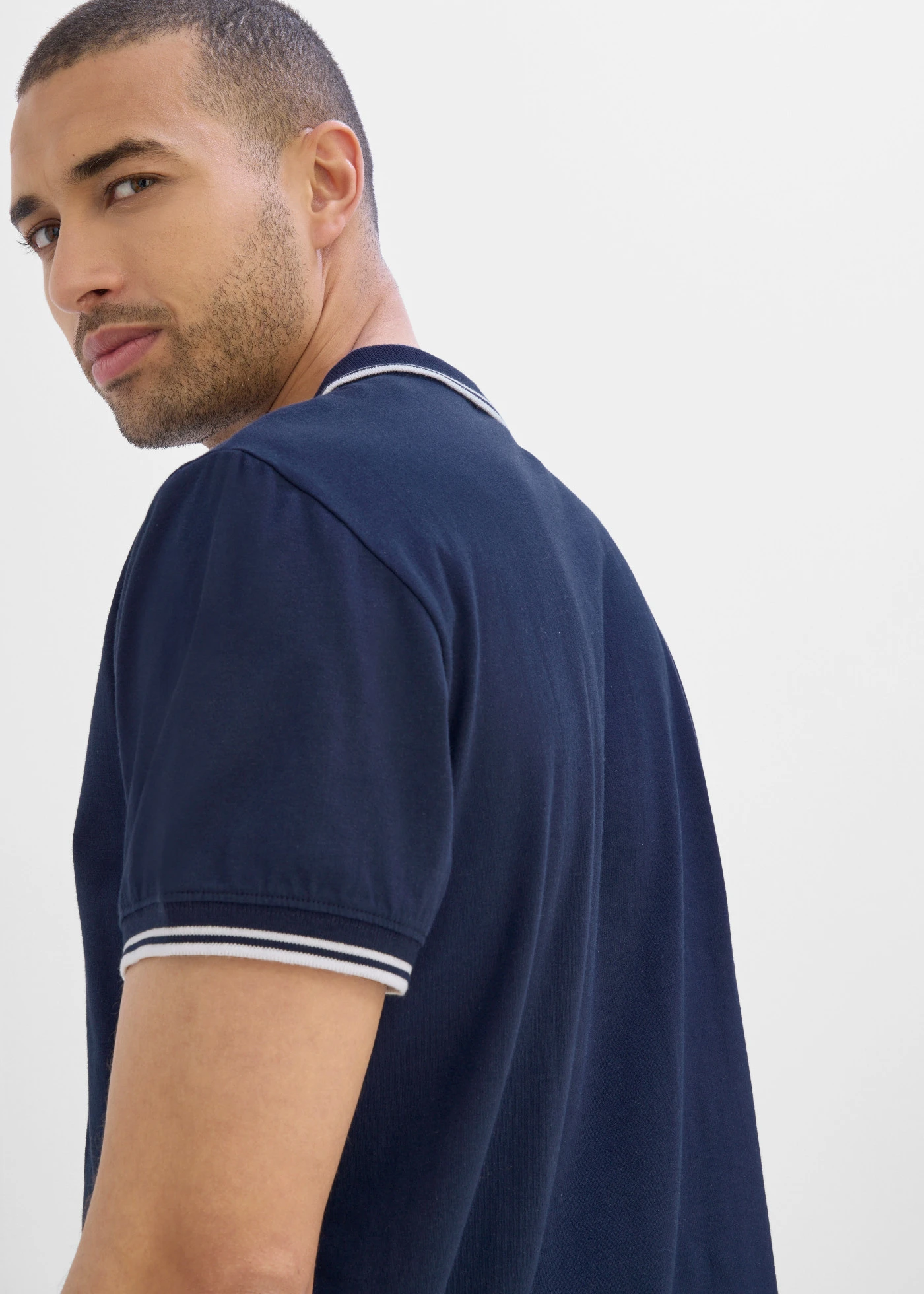 Polo manches courtes 100% coton • bleu foncé imprimé • product-page.page-title-suffix