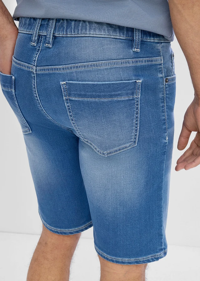 Teplákové džínsové bermudy s komfortným pásom, Regular Fit • modrá denim • obchod bonprix