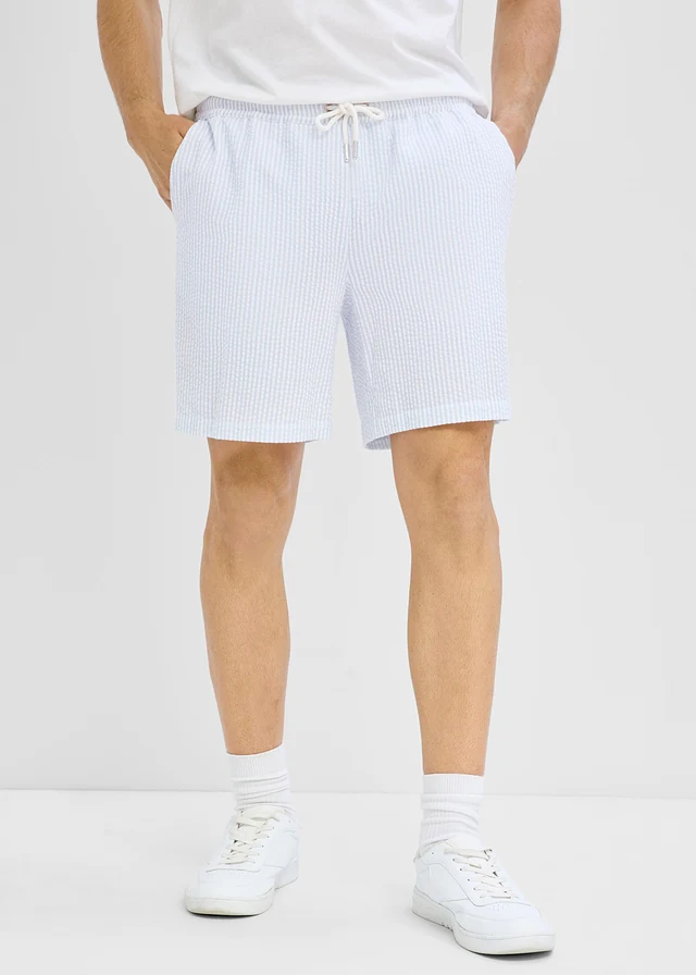 Short loose à taille élastiquée • bleu poudré-blanc rayé • product-page.page-title-suffix